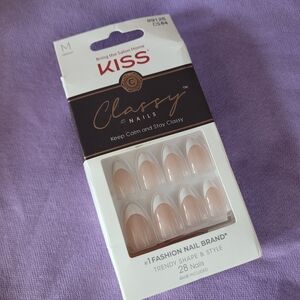 Kiss Classy Wedding Nails French Tip White Medium Length Natural Look Trendy